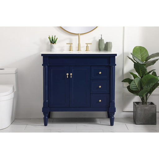 Elegant Kitchen/Bath Lexington 36" Single Bathroom Vanity, Blue