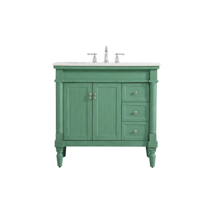 Elegant Lexington 36" Single Bathroom Vanity, Vintage Mint - VF13036VM