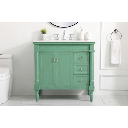 Elegant Lexington 36" Single Bathroom Vanity, Vintage Mint