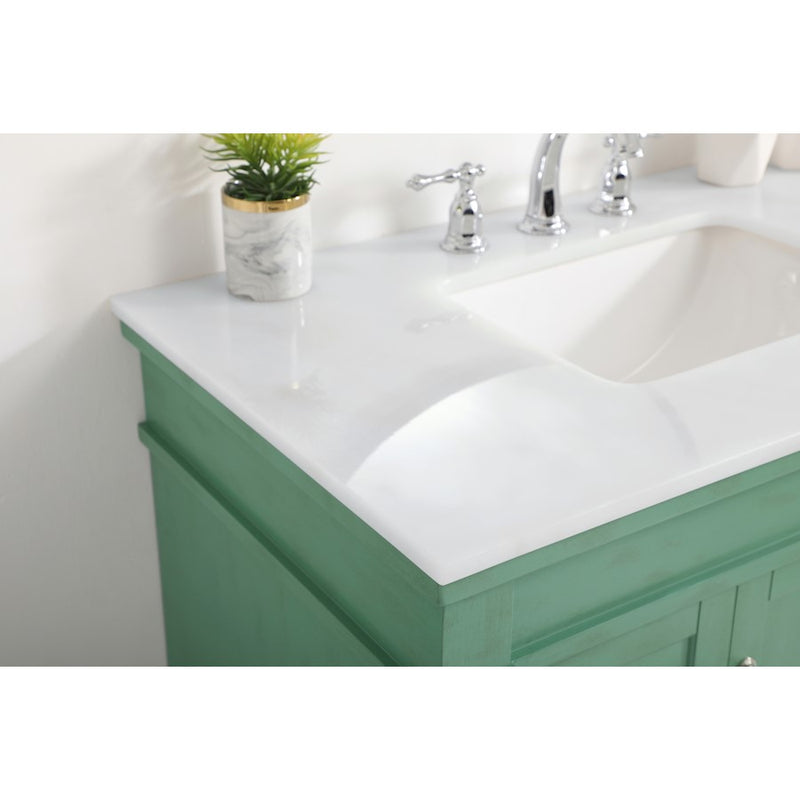 Elegant Lexington 36" Single Vanity, Vintage Mint/Ivory Marble