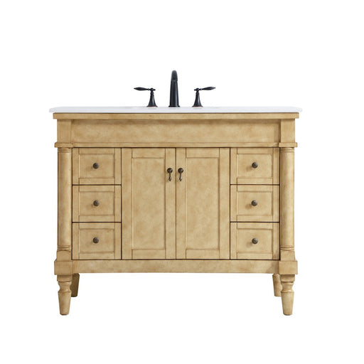 Elegant Lexington 42" Single Vanity, Antique Beige/Ivory Marble - VF13042AB-VW