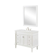 Elegant Lexington 42" Single Vanity, Antique White/Ivory Marble - VF13042AW-VW