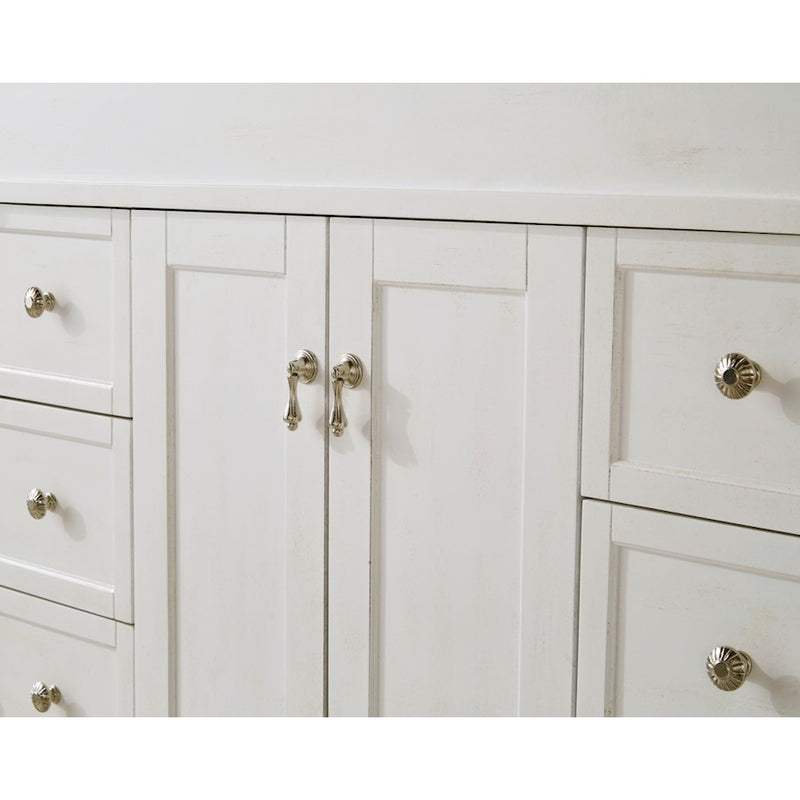 Elegant Lexington 42" Single Vanity, Antique White/Ivory Marble