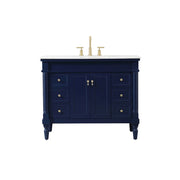 Elegant Kitchen/Bath Lexington 42" Single Bathroom Vanity, Blue - VF13042BL