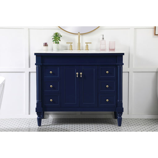 Elegant Kitchen/Bath Lexington 42" Single Bathroom Vanity, Blue
