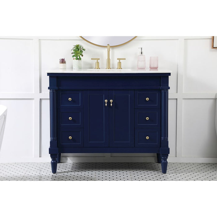 Elegant Kitchen/Bath Lexington 42" Single Bathroom Vanity, Blue
