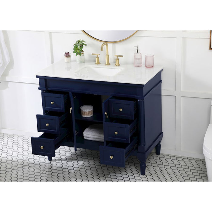 Elegant Kitchen/Bath Lexington 42" Single Bathroom Vanity, Blue