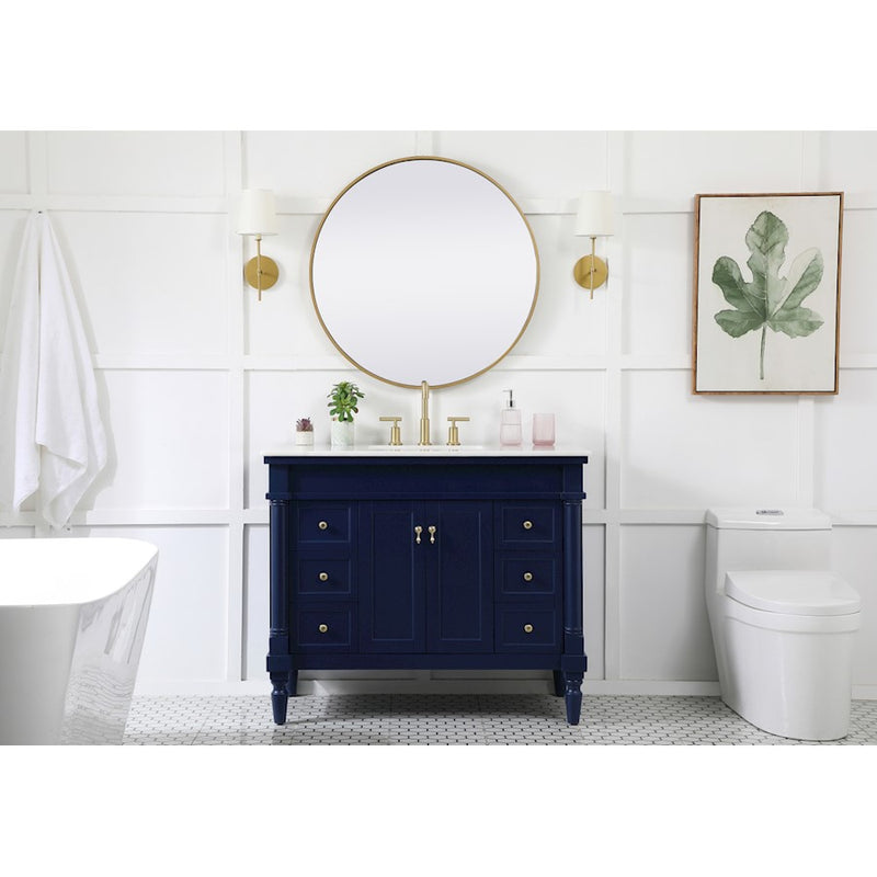 Elegant Kitchen/Bath Lexington 42" Single Bathroom Vanity, Blue