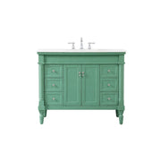 Elegant Lexington 42" Single Bathroom Vanity, Vintage Mint - VF13042VM