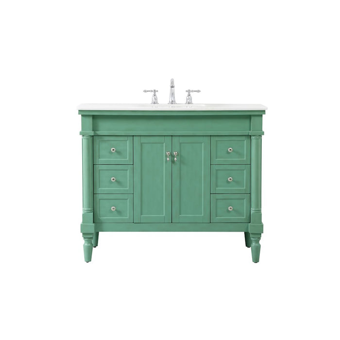 Elegant Lexington 42" Single Bathroom Vanity, Vintage Mint - VF13042VM