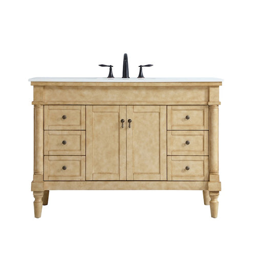 Elegant Lexington 48" Single Vanity, Antique Beige/Ivory Marble - VF13048AB-VW