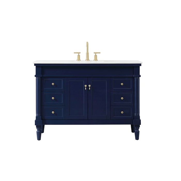 Elegant Kitchen/Bath Lexington 48" Single Bathroom Vanity, Blue - VF13048BL