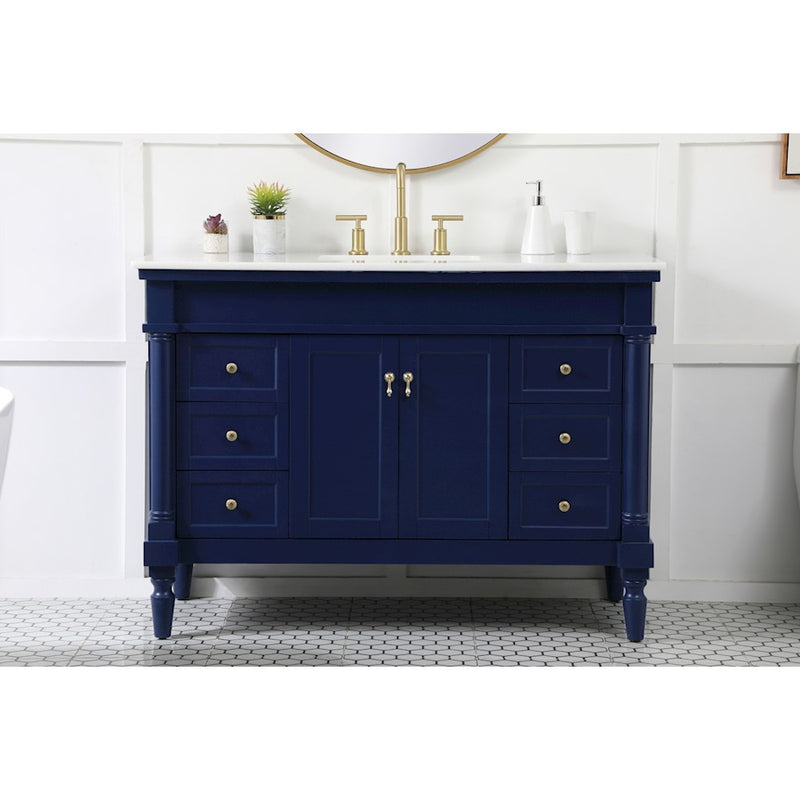 Elegant Kitchen/Bath Lexington 48" Single Bathroom Vanity, Blue