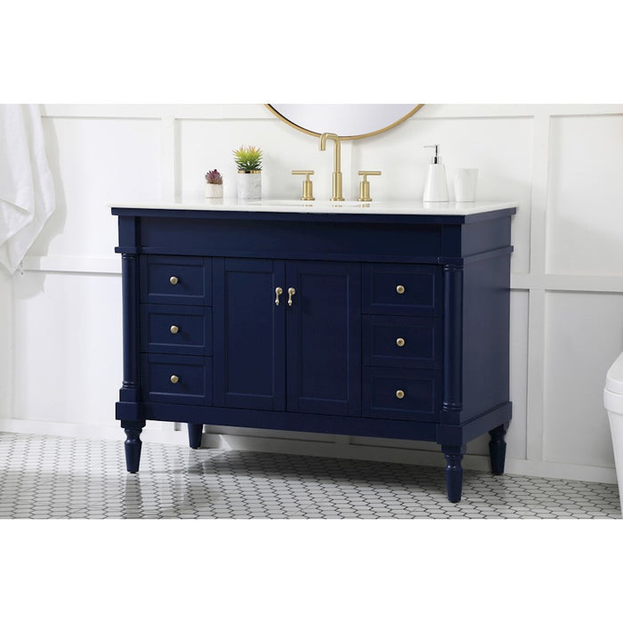 Elegant Kitchen/Bath Lexington 48" Single Bathroom Vanity, Blue