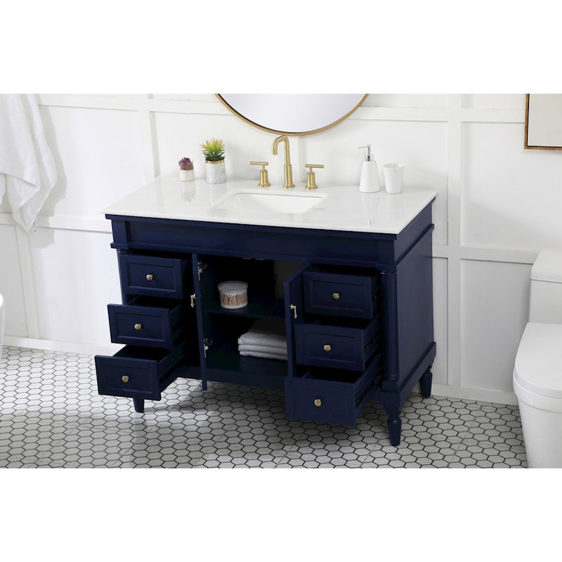 Elegant Kitchen/Bath Lexington 48" Single Bathroom Vanity, Blue