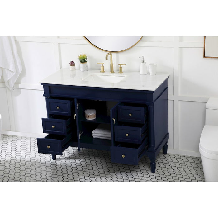 Elegant Kitchen/Bath Lexington 48" Single Bathroom Vanity, Blue