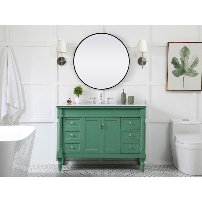 Elegant Lexington 48" Single Vanity, Vintage Mint/Ivory Marble