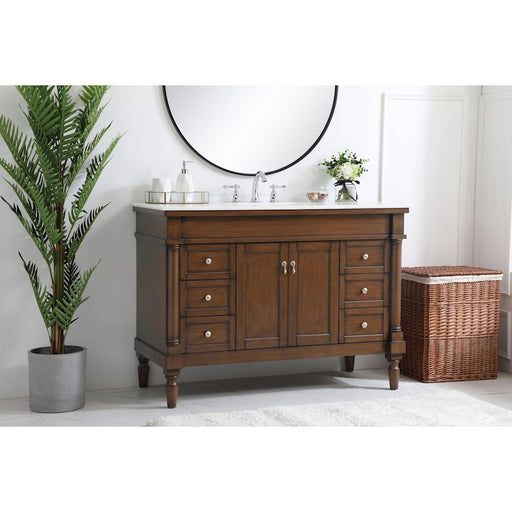 Elegant Lexington 48" Single Vanity, Walnut/Ivory Marble