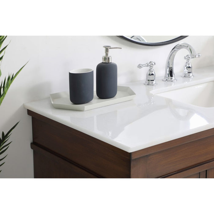 Elegant Lexington 48" Single Vanity, Walnut/Ivory Marble