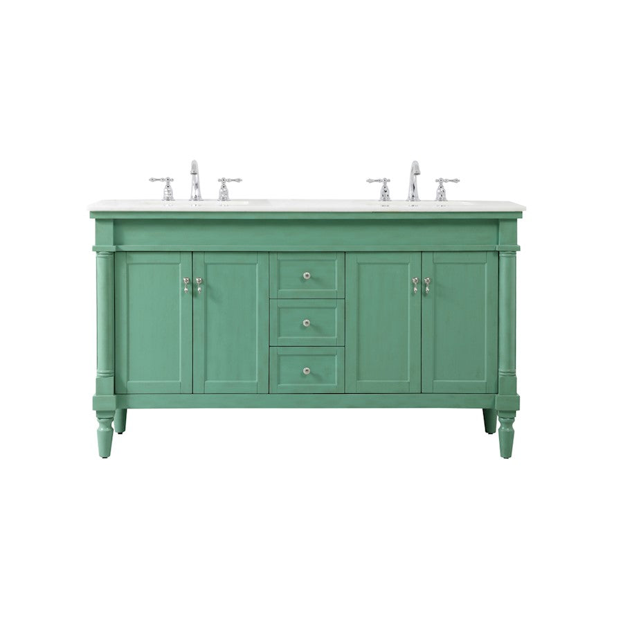 Elegant Lexington 60" Double Bathroom Vanity, Vintage Mint - VF13060DVM