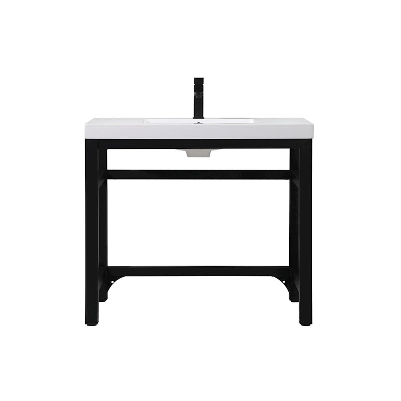 Elegant Raya 36" Ada Compliant Single Bathroom Metal Vanity, Black - VF14536BK