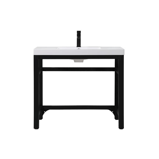 Elegant Raya 36" Ada Compliant Single Bathroom Metal Vanity, Black - VF14536BK