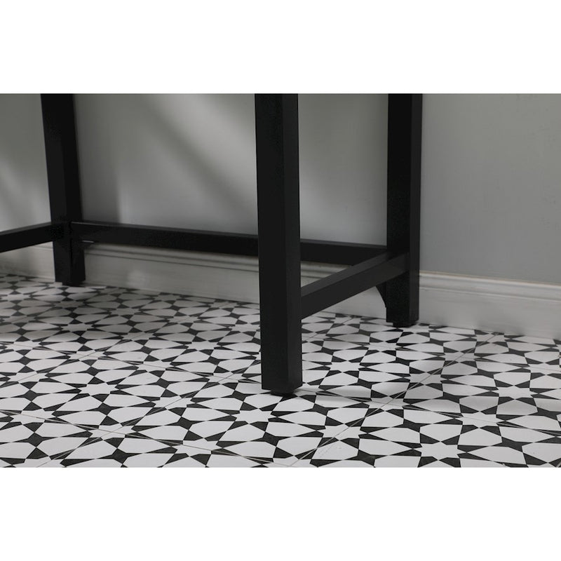 Elegant Raya 36" Ada Compliant Single Bathroom Metal Vanity, Black