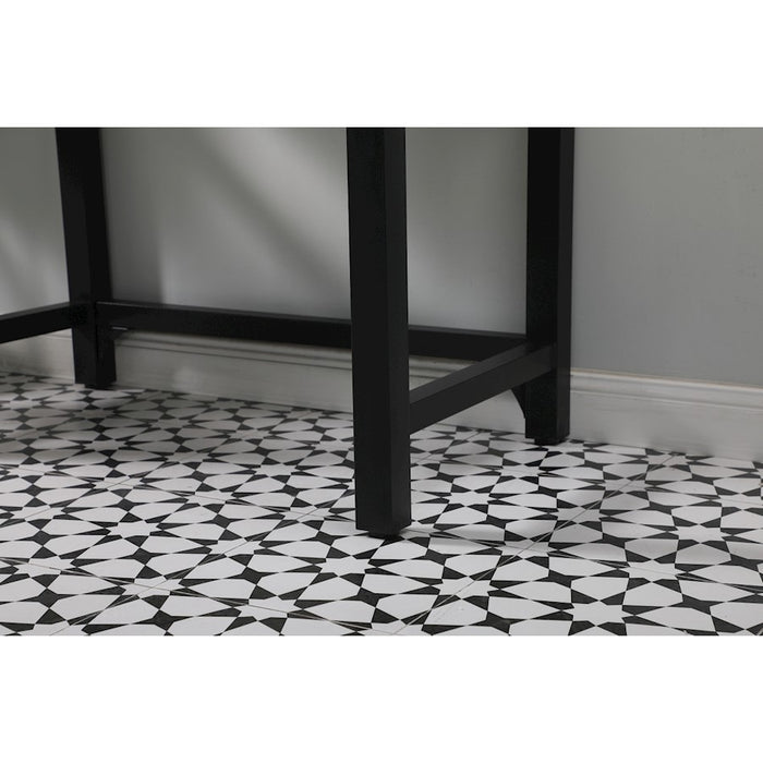 Elegant Raya 36" Ada Compliant Single Bathroom Metal Vanity, Black