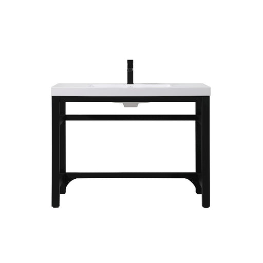 Elegant Raya 42" Ada Compliant Single Bathroom Metal Vanity, Black - VF14542BK