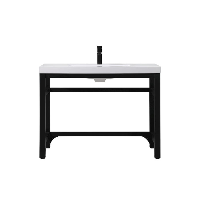 Elegant Raya 42" Ada Compliant Single Bathroom Metal Vanity, Black - VF14542BK
