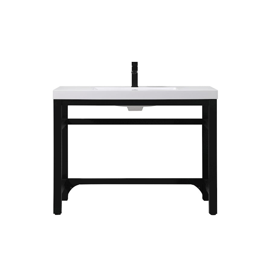 Elegant Raya 42" Ada Compliant Single Bathroom Metal Vanity, Black - VF14542BK