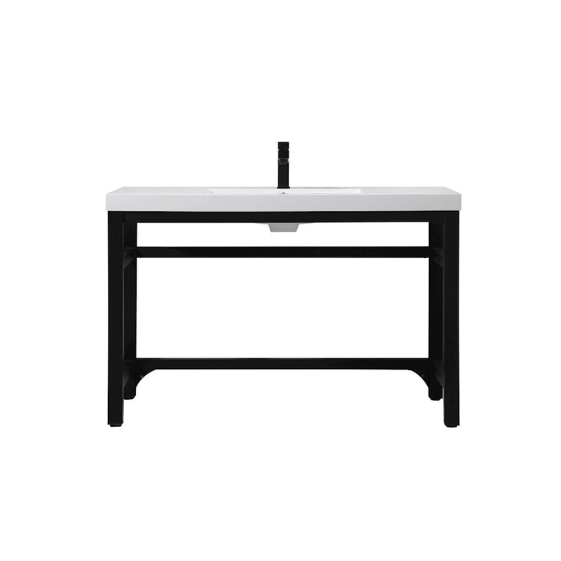 Elegant Raya 48" Ada Compliant Single Bathroom Metal Vanity, Black - VF14548BK