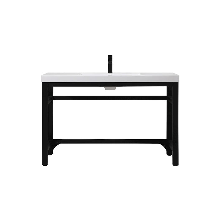 Elegant Raya 48" Ada Compliant Single Bathroom Metal Vanity, Black - VF14548BK