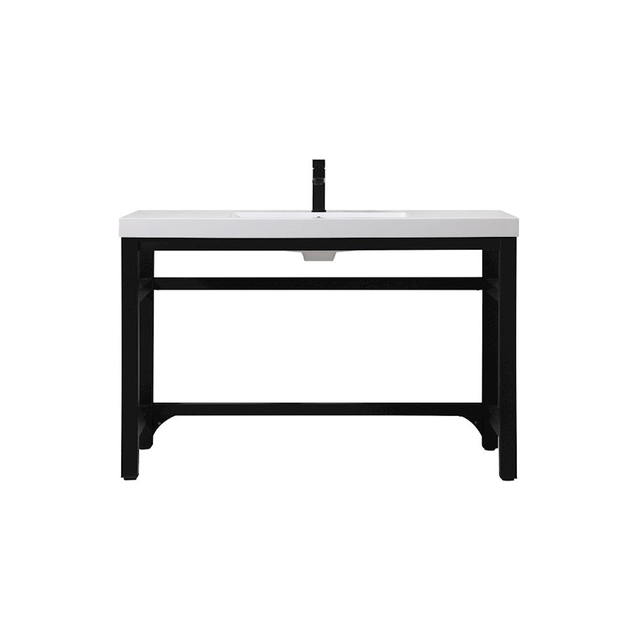 Elegant Raya 48" Ada Compliant Single Bathroom Metal Vanity, Black - VF14548BK