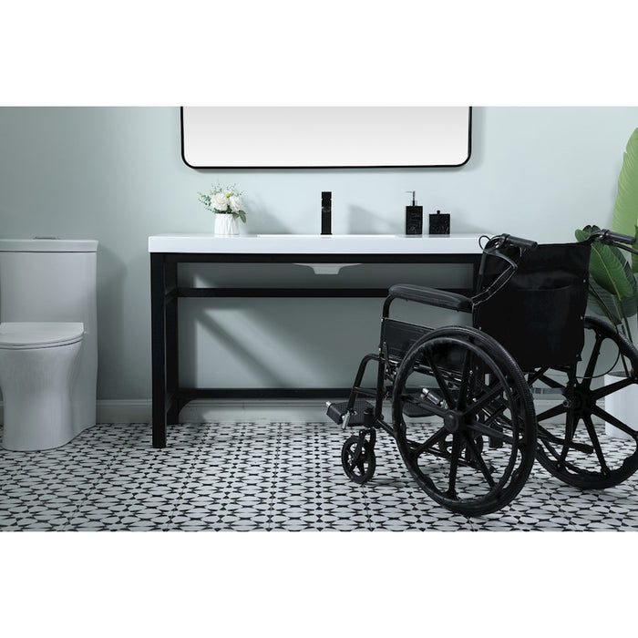Elegant Lighting Raya 54" Bathroom Vanity, Black