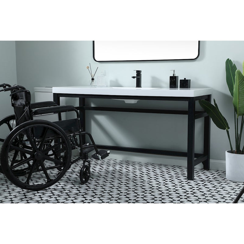 Elegant Lighting Raya 60" Bathroom Vanity, Black