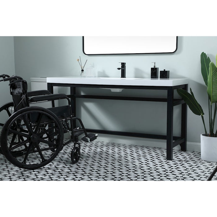 Elegant Lighting Raya 60" Bathroom Vanity, Black