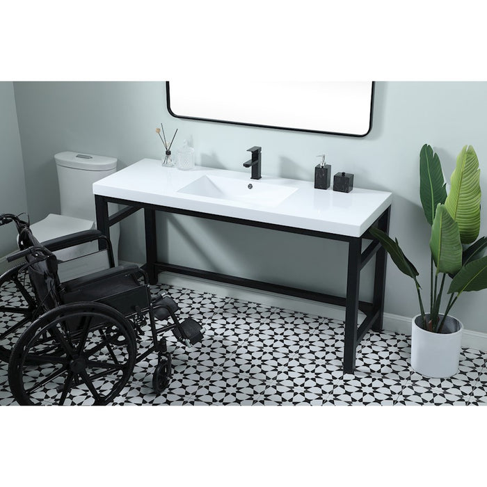 Elegant Lighting Raya 60" Bathroom Vanity, Black
