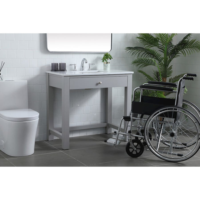 Elegant Lighting Hudson 36" Bathroom Vanity, Grey