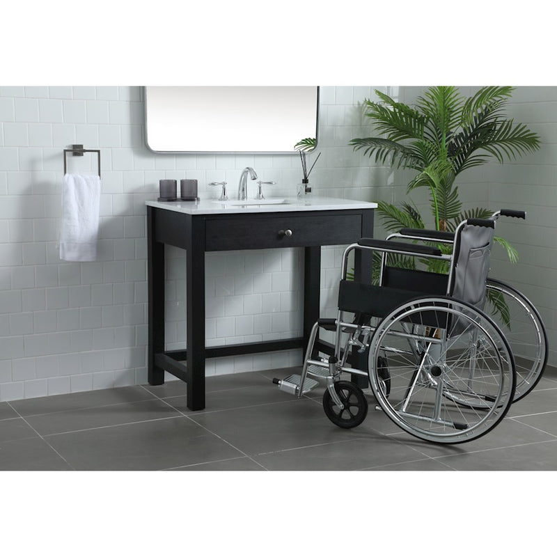 Elegant Lighting Hudson 36" Bathroom Vanity, Black