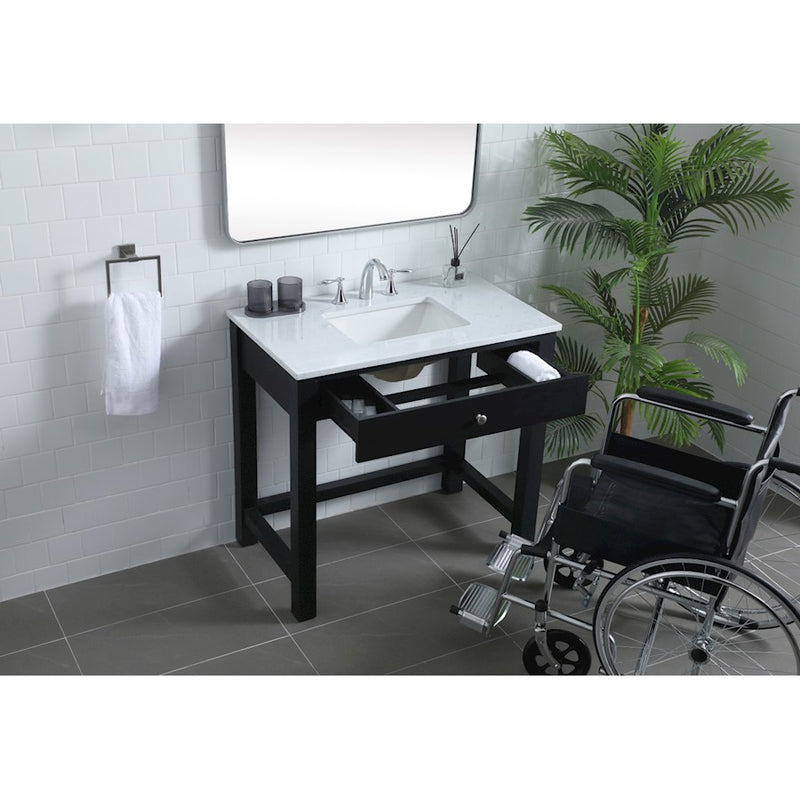 Elegant Lighting Hudson 36" Bathroom Vanity, Black