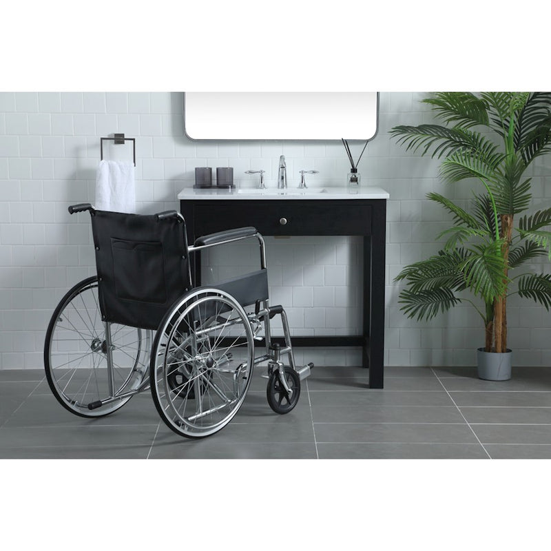 Elegant Lighting Hudson 36" Bathroom Vanity, Black