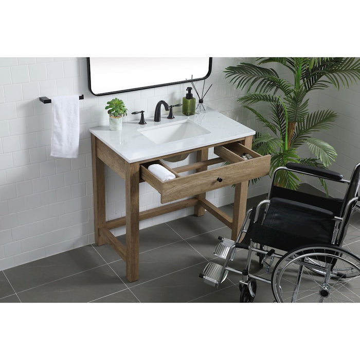 Elegant Lighting Hudson 36" Bathroom Vanity, Natural Oak