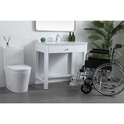 Elegant Lighting Hudson 36" Bathroom Vanity, White