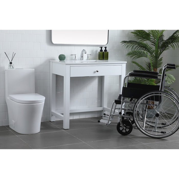 Elegant Lighting Hudson 36" Bathroom Vanity, White