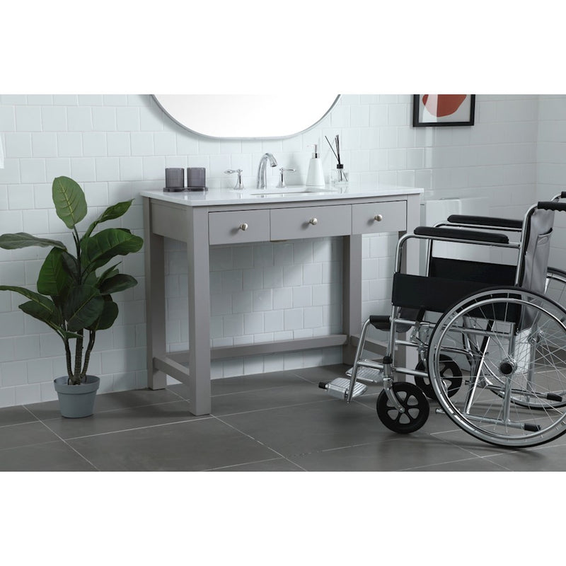 Elegant Lighting Hudson 42" Bathroom Vanity, Grey