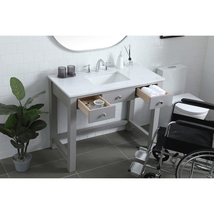 Elegant Lighting Hudson 42" Bathroom Vanity, Grey