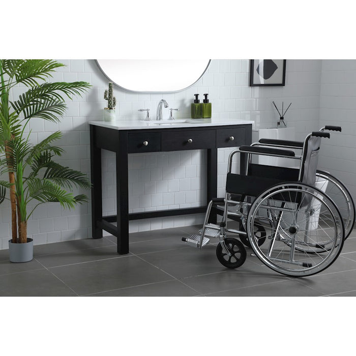 Elegant Lighting Hudson 42" Bathroom Vanity, Black