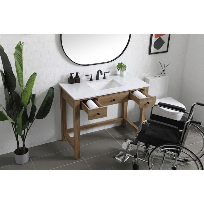 Elegant Lighting Hudson 42" Bathroom Vanity, Natural Oak