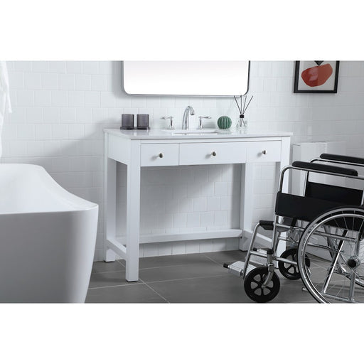 Elegant Lighting Hudson 42" Bathroom Vanity, White